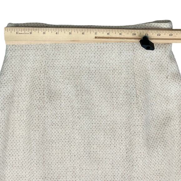 Bosch White Beige Cream Gold Button Luxury Regal Tweed Skirt Suit size 6 / L - Picture 4 of 13